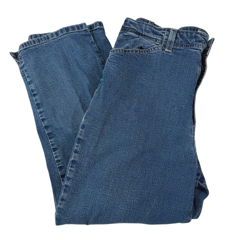 Faded Glory 10 Blue Denim Jeans High Rise Straight Leg Capri Y2K Mom Jeans